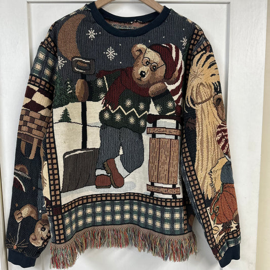 Woven Tapestry Crew Neck