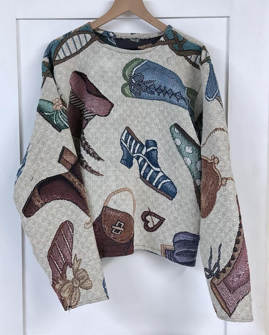 Woven Tapestry Crew Neck